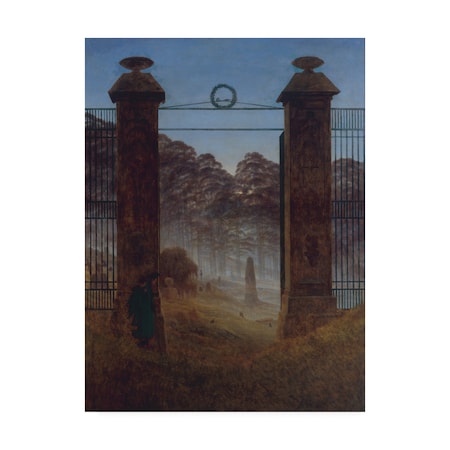 Caspar David Friedrich 'The Cemetary Entrance' Canvas Art,24x32